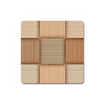 Wooden Wickerwork Texture Square Pattern Square Magnet Front