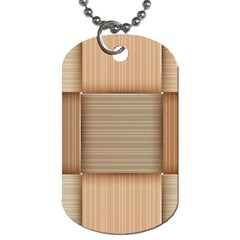 Wooden Wickerwork Texture Square Pattern Dog Tag (two Sides)