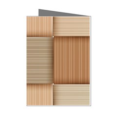 Wooden Wickerwork Texture Square Pattern Mini Greeting Cards (pkg Of 8)