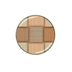 Wooden Wickerwork Texture Square Pattern Hat Clip Ball Marker (4 Pack) by Maspions