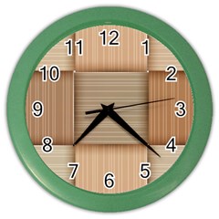 Wooden Wickerwork Texture Square Pattern Color Wall Clock by Maspions