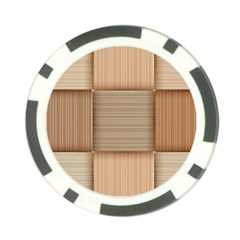 Wooden Wickerwork Texture Square Pattern Poker Chip Card Guard by Maspions