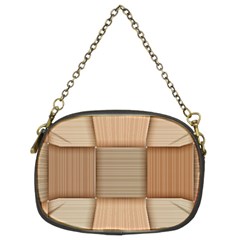 Wooden Wickerwork Texture Square Pattern Chain Purse (two Sides)