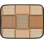 Wooden Wickerwork Texture Square Pattern Two Sides Fleece Blanket (Mini) 35 x27  Blanket Front