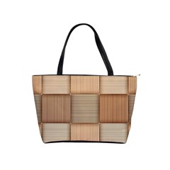 Wooden Wickerwork Texture Square Pattern Classic Shoulder Handbag