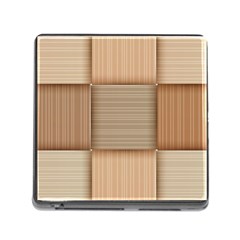 Wooden Wickerwork Texture Square Pattern Memory Card Reader (square 5 Slot)