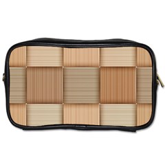 Wooden Wickerwork Texture Square Pattern Toiletries Bag (two Sides) by Maspions