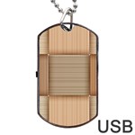 Wooden Wickerwork Texture Square Pattern Dog Tag USB Flash (One Side) Front