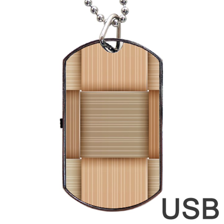 Wooden Wickerwork Texture Square Pattern Dog Tag USB Flash (One Side)