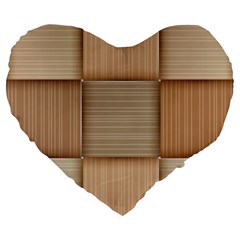 Wooden Wickerwork Texture Square Pattern Large 19  Premium Flano Heart Shape Cushions by Maspions