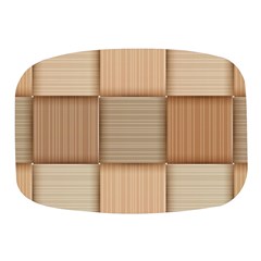 Wooden Wickerwork Texture Square Pattern Mini Square Pill Box