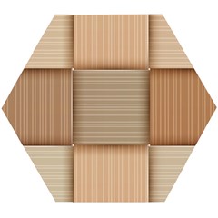 Wooden Wickerwork Texture Square Pattern Wooden Puzzle Hexagon