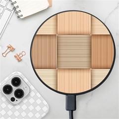 Wooden Wickerwork Texture Square Pattern Wireless Fast Charger(black)