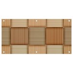 Wooden Wickerwork Texture Square Pattern Banner and Sign 4  x 2  Front