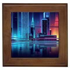 Digital Art Artwork Illustration Vector Buiding City Framed Tile by Maspions