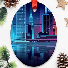 Digital Art Artwork Illustration Vector Buiding City Ornament (oval)