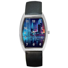 Digital Art Artwork Illustration Vector Buiding City Barrel Style Metal Watch