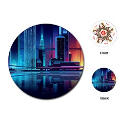 Digital Art Artwork Illustration Vector Buiding City Playing Cards Single Design (round)