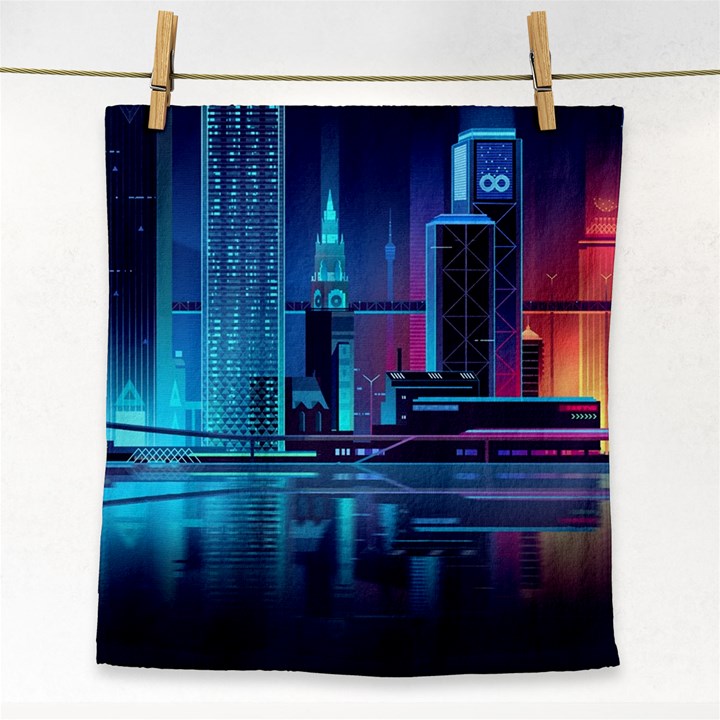 Digital Art Artwork Illustration Vector Buiding City Face Towel