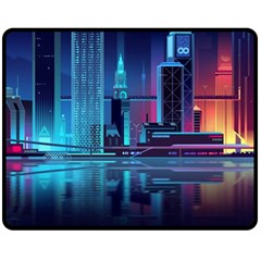 Digital Art Artwork Illustration Vector Buiding City Fleece Blanket (medium)