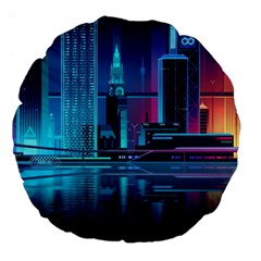 Digital Art Artwork Illustration Vector Buiding City Large 18  Premium Round Cushions by Maspions