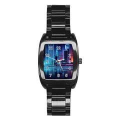 Digital Art Artwork Illustration Vector Buiding City Stainless Steel Barrel Watch