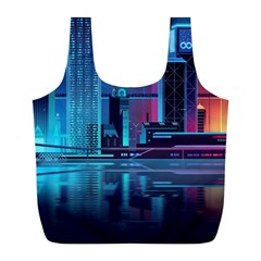 Digital Art Artwork Illustration Vector Buiding City Full Print Recycle Bag (l) by Maspions