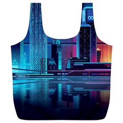 Digital Art Artwork Illustration Vector Buiding City Full Print Recycle Bag (xl)