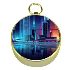 Digital Art Artwork Illustration Vector Buiding City Gold Compasses