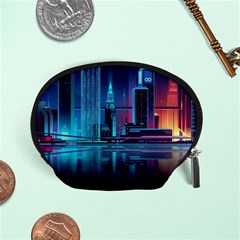 Digital Art Artwork Illustration Vector Buiding City Accessory Pouch (small)