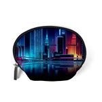 Digital Art Artwork Illustration Vector Buiding City Accessory Pouch (Small) Back