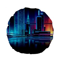 Digital Art Artwork Illustration Vector Buiding City Standard 15  Premium Flano Round Cushions by Maspions