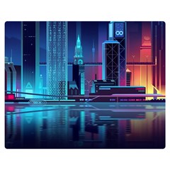 Digital Art Artwork Illustration Vector Buiding City Two Sides Premium Plush Fleece Blanket (teen Size)