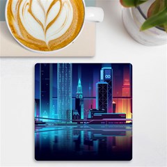 Digital Art Artwork Illustration Vector Buiding City Uv Print Square Tile Coaster 