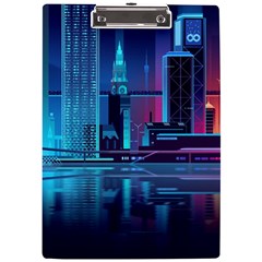 Digital Art Artwork Illustration Vector Buiding City A4 Acrylic Clipboard by Maspions