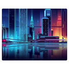 Digital Art Artwork Illustration Vector Buiding City Premium Plush Fleece Blanket (medium)