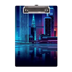 Digital Art Artwork Illustration Vector Buiding City A5 Acrylic Clipboard by Maspions