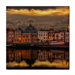 Old Port Of Maasslui Netherlands Tile Coaster