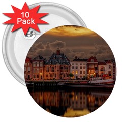 Old Port Of Maasslui Netherlands 3  Buttons (10 Pack) 