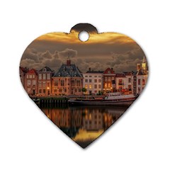 Old Port Of Maasslui Netherlands Dog Tag Heart (two Sides)