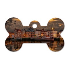 Old Port Of Maasslui Netherlands Dog Tag Bone (one Side)