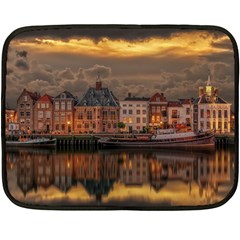 Old Port Of Maasslui Netherlands Two Sides Fleece Blanket (mini) by Maspions