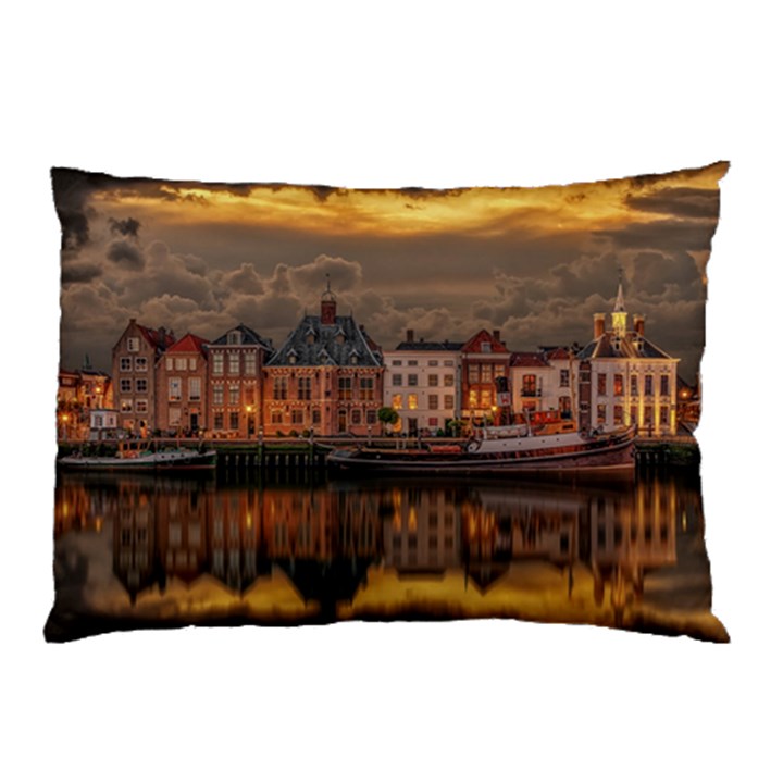 Old Port Of Maasslui Netherlands Pillow Case (Two Sides)