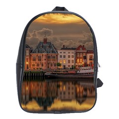 Old Port Of Maasslui Netherlands School Bag (xl)