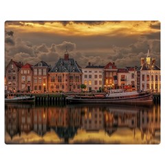 Old Port Of Maasslui Netherlands Two Sides Premium Plush Fleece Blanket (teen Size)