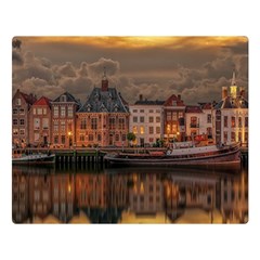 Old Port Of Maasslui Netherlands Two Sides Premium Plush Fleece Blanket (large)