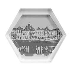 Old Port Of Maasslui Netherlands Hexagon Wood Jewelry Box by Maspions