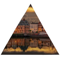 Old Port Of Maasslui Netherlands Wooden Puzzle Triangle