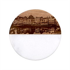 Old Port Of Maasslui Netherlands Classic Marble Wood Coaster (round)  by Maspions