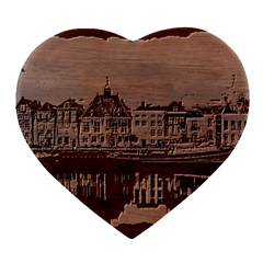 Old Port Of Maasslui Netherlands Heart Wood Jewelry Box by Maspions